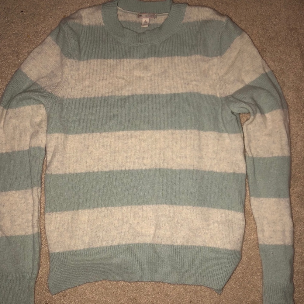 Women’s Blue and White Stripped Gap Sweater
